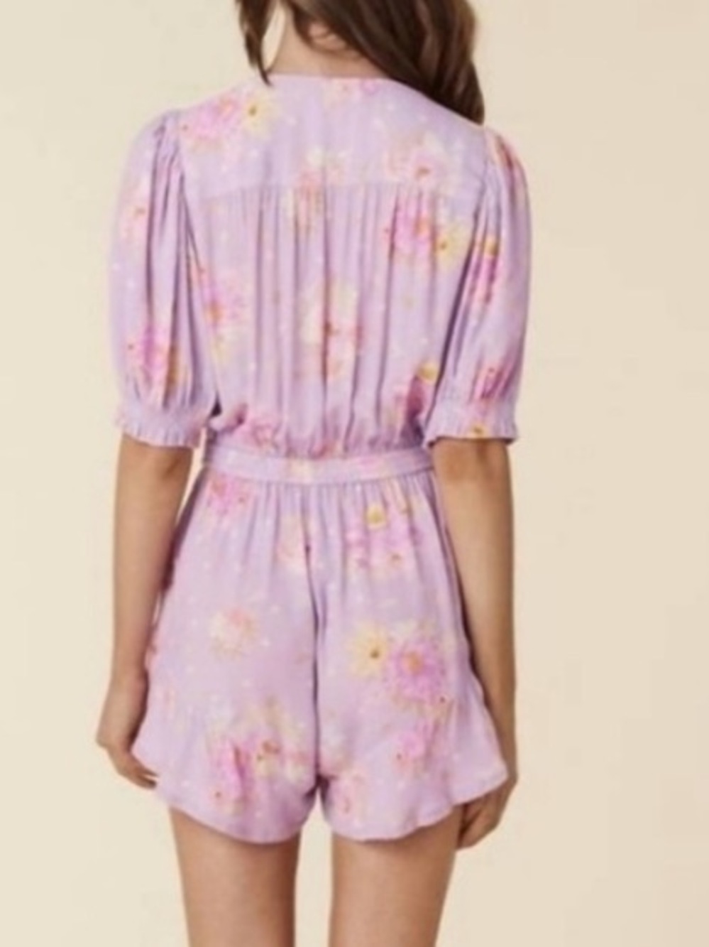 Spell Lei Lei Tie Front Romper NWT XS Lilac Floral Boho - Picture 4 of 7